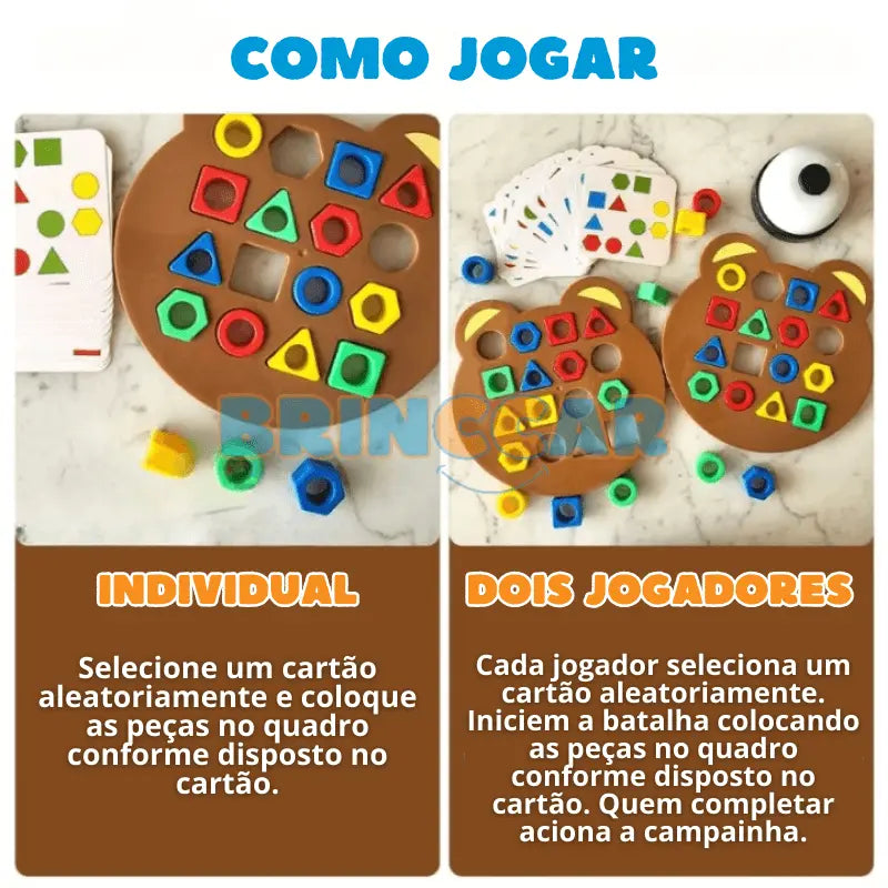 Jogo Batalha Geométrica Montessori (Campainha Grátis)